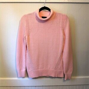 J.CREW Women's Pink Cowl Neck Cotton Nylon Knit Pullover Sweater Size XS